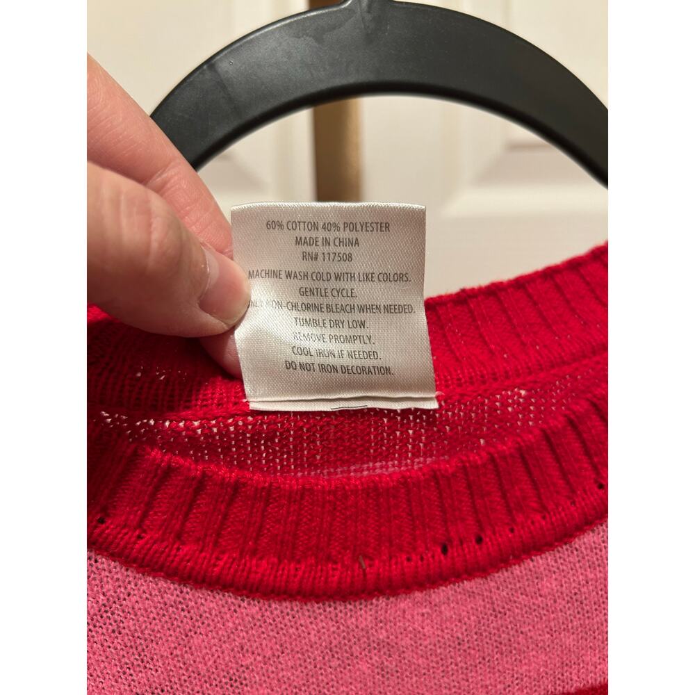 Hello Kitty Red & Pink Striped Sweater, Medium - Picture 7 of 7